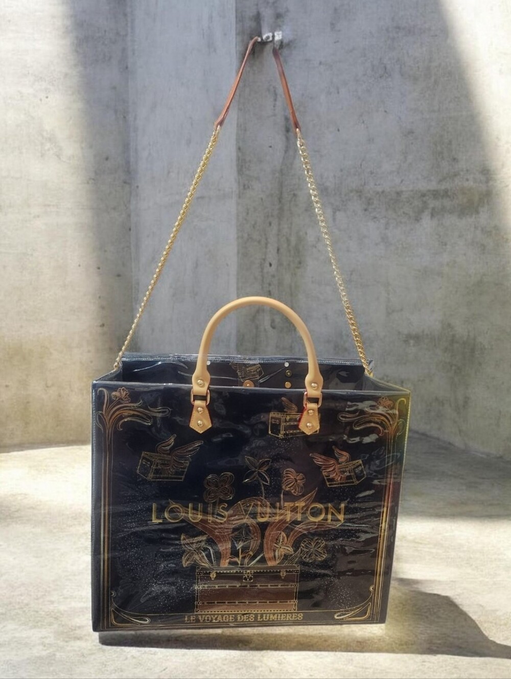 LV Le Voyage Des Lumières Tote with Turquoise Scarf - Picture 9 of 14